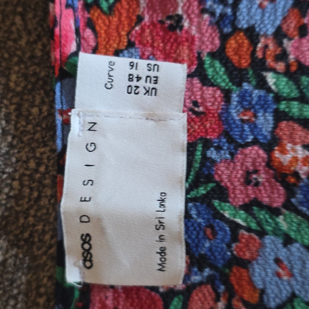 ASOS Floral V-Neck Long Sleeve Wrap Dress - Picture 2 of 5